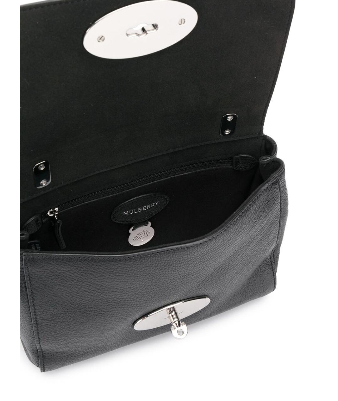 MULBERRY Черная кожаная сумка через плечо, фото 4
