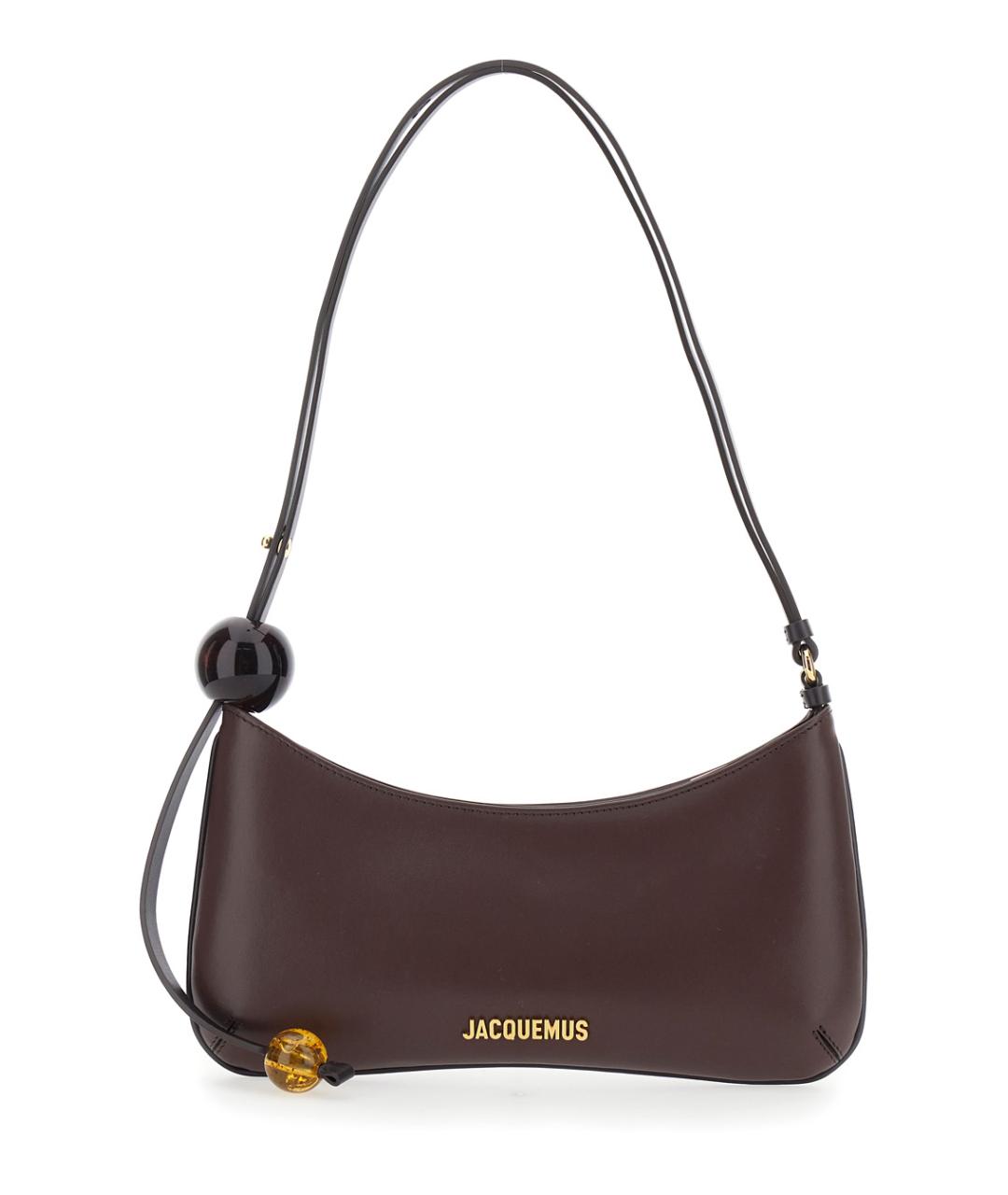 JACQUEMUS Коричневая кожаная сумка через плечо, фото 1