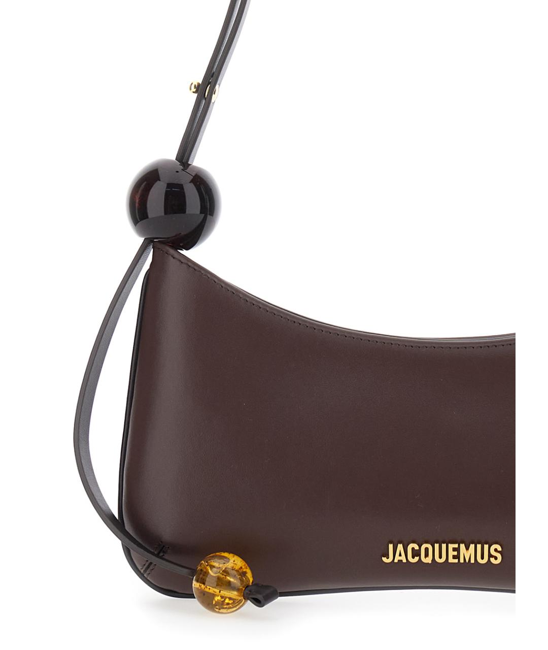JACQUEMUS Коричневая кожаная сумка через плечо, фото 3