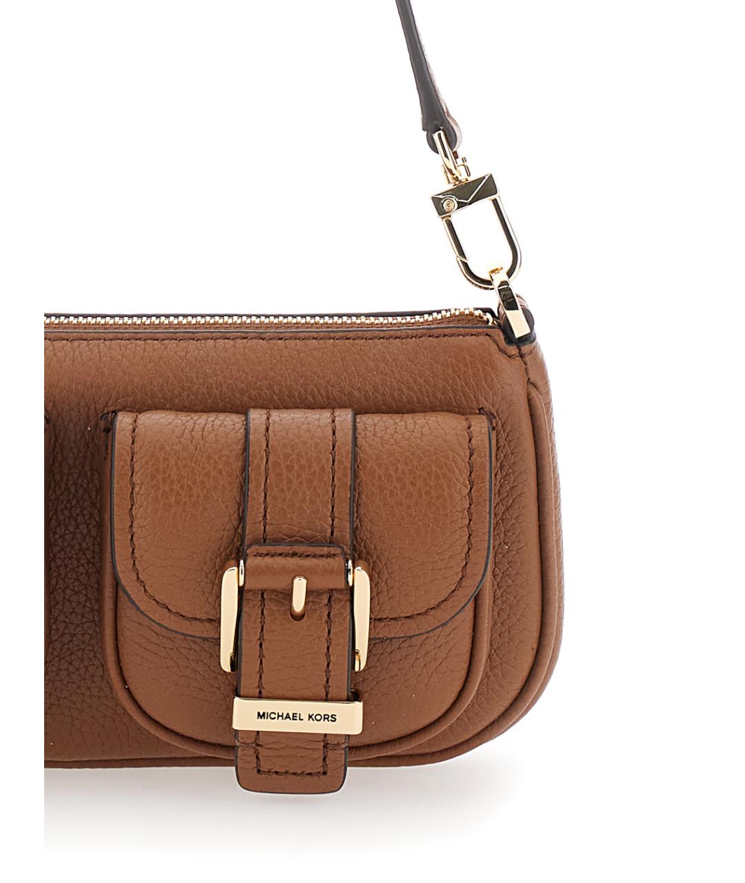 MICHAEL MICHAEL KORS Коричневая кожаная сумка через плечо, фото 3