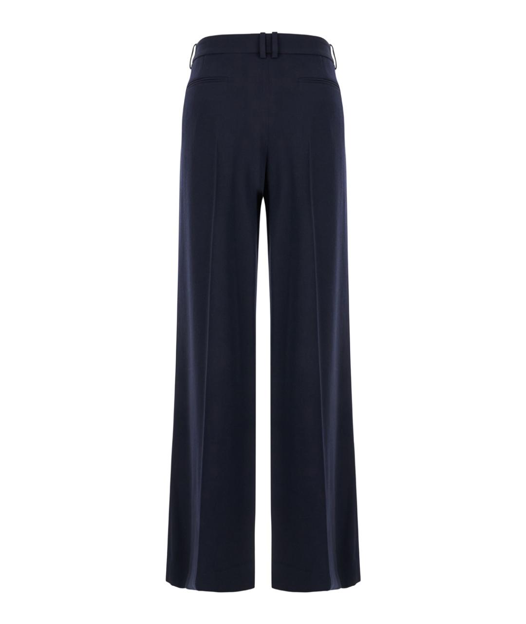 THE ROW Темно-синие шерстяные прямые брюки, фото 2