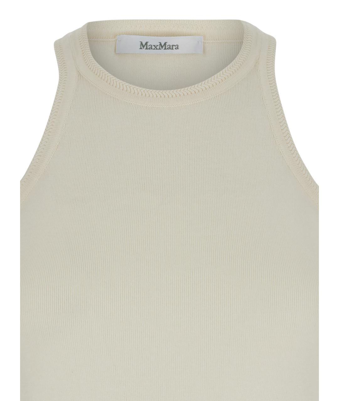 MAX MARA Белая хлопковая майка, фото 3