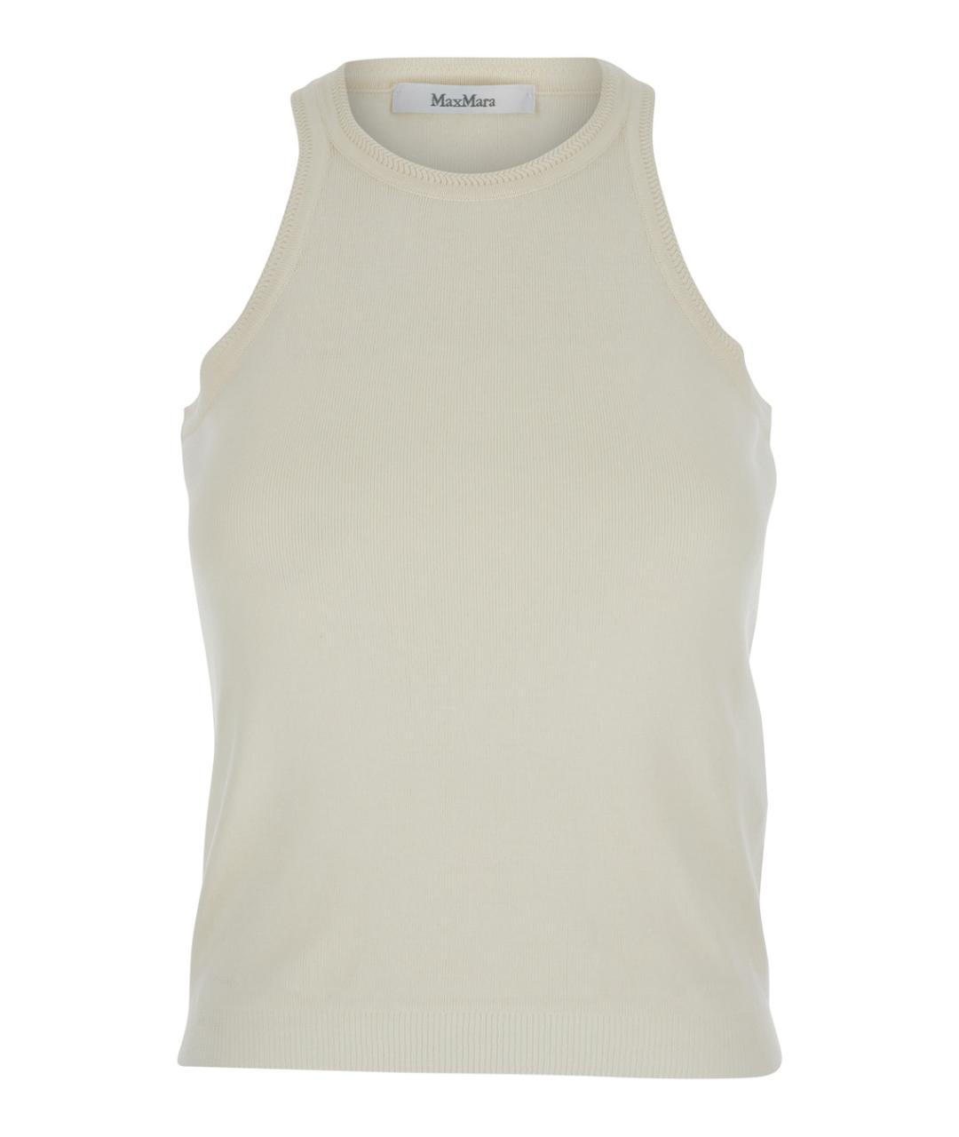 MAX MARA Белая хлопковая майка, фото 1