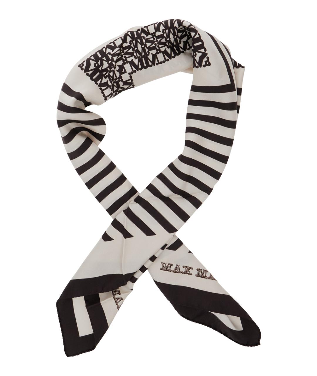 MAX MARA Белый шелковый шарф, фото 2