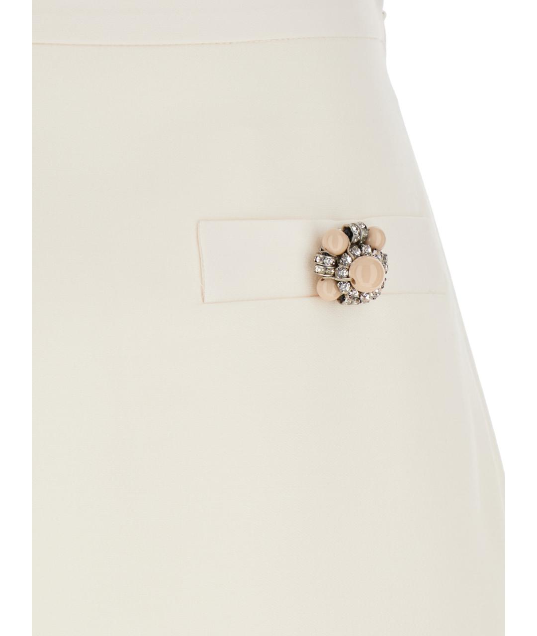 VALENTINO Белая шерстяная юбка мини, фото 3