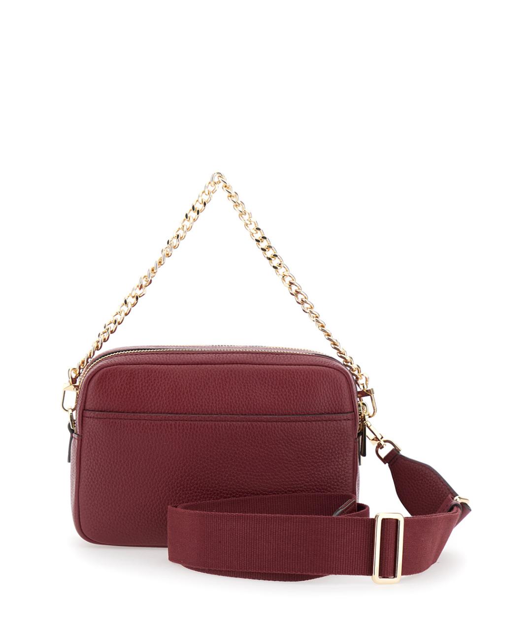 MICHAEL MICHAEL KORS Бордовая кожаная сумка через плечо, фото 2