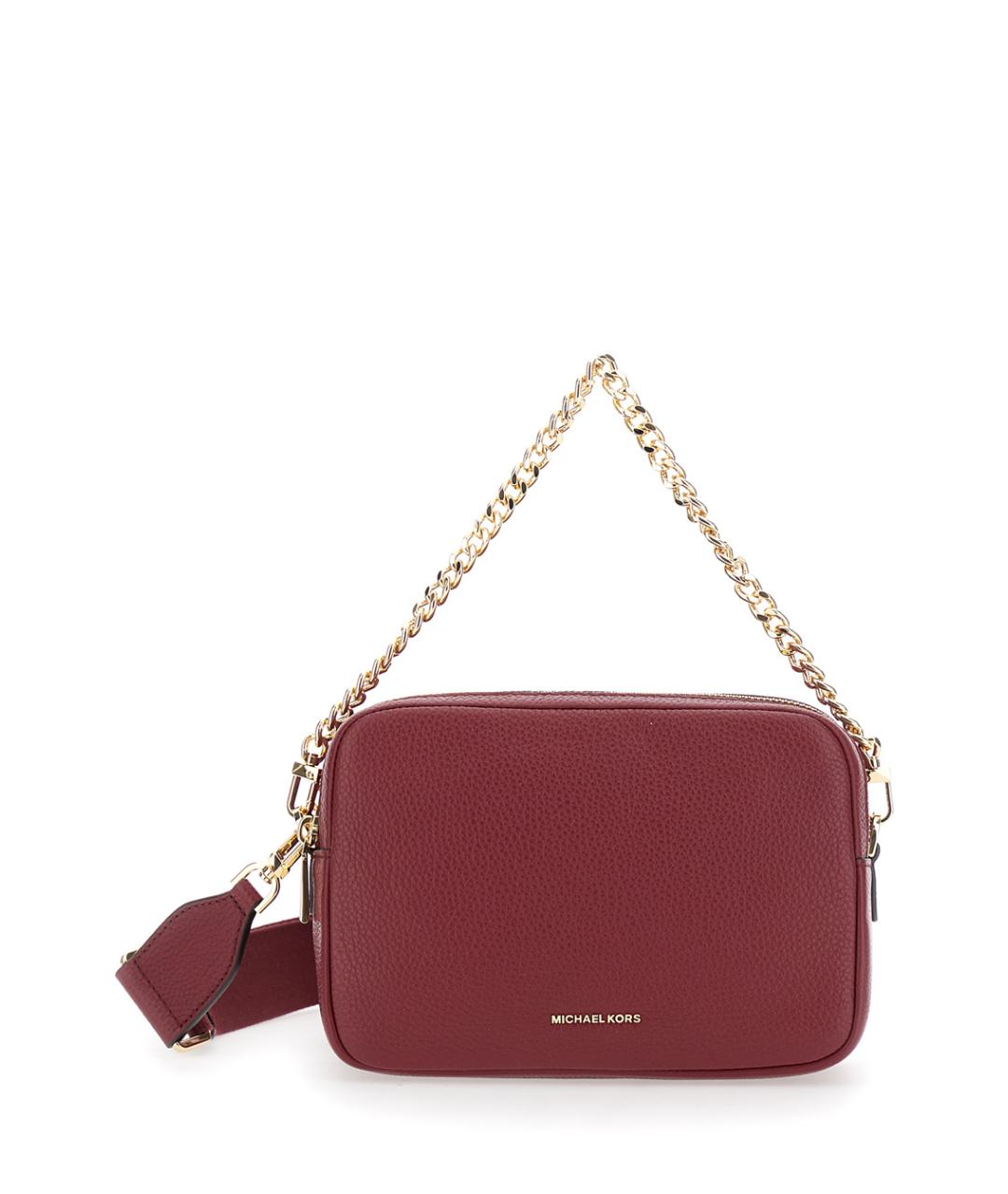 MICHAEL MICHAEL KORS Бордовая кожаная сумка через плечо, фото 1