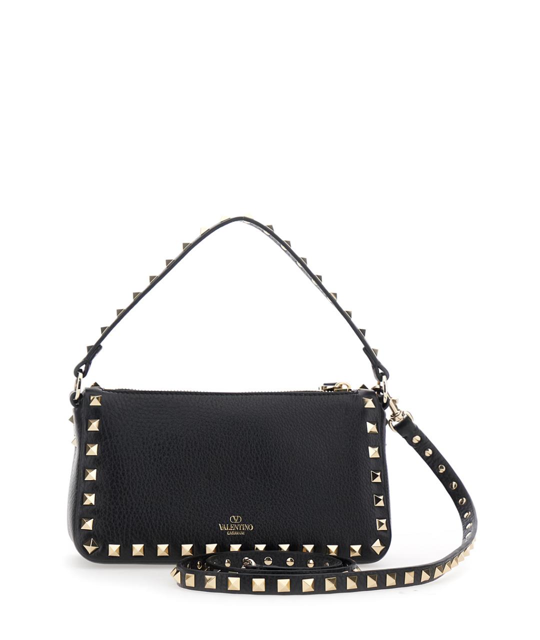 VALENTINO Черная кожаная сумка через плечо, фото 2