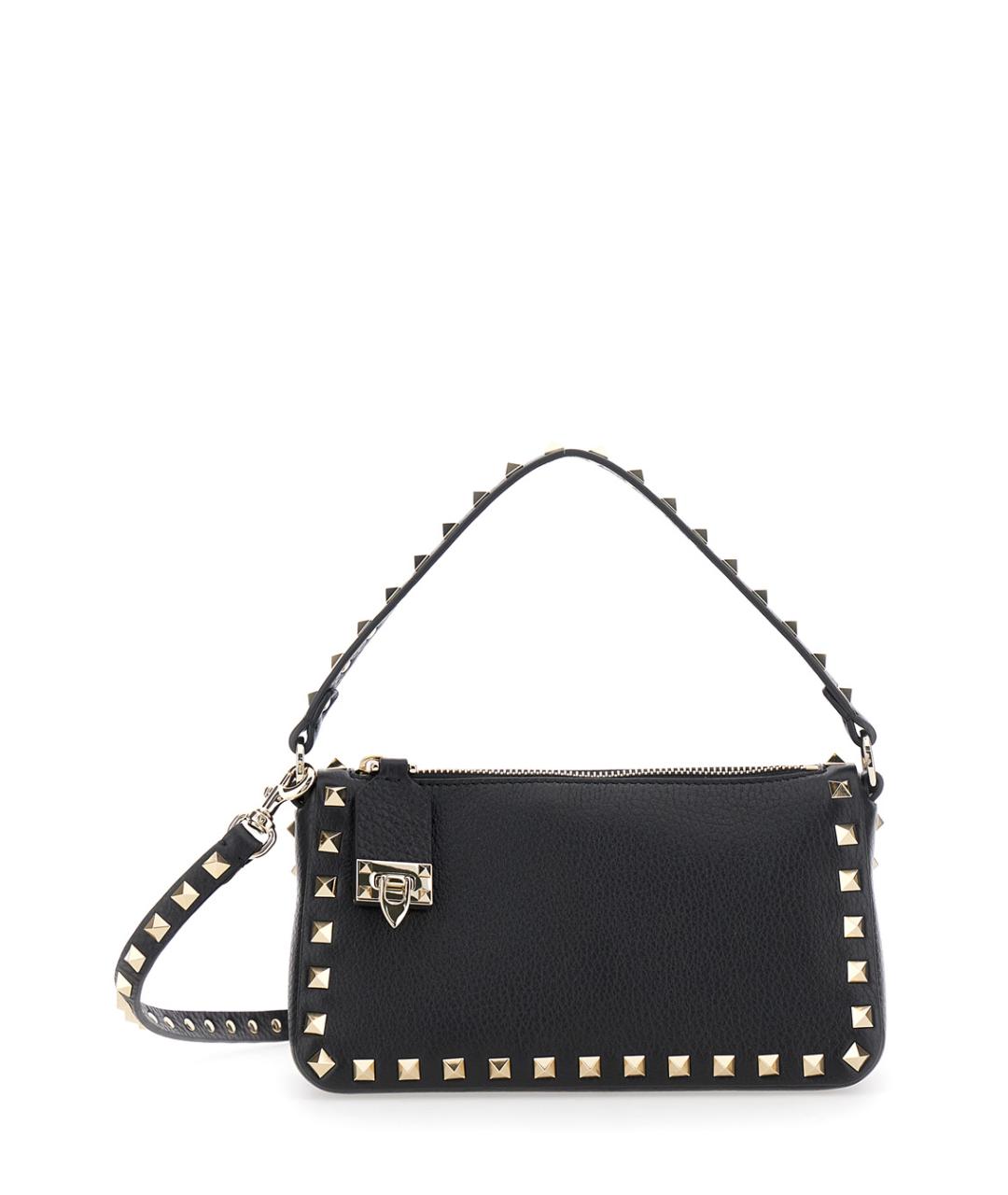 VALENTINO Черная кожаная сумка через плечо, фото 1