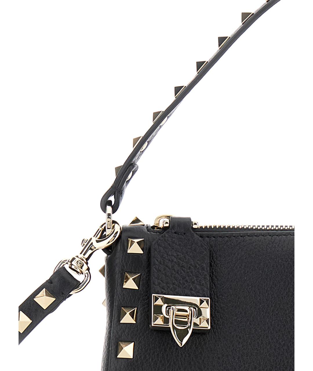 VALENTINO Черная кожаная сумка через плечо, фото 3