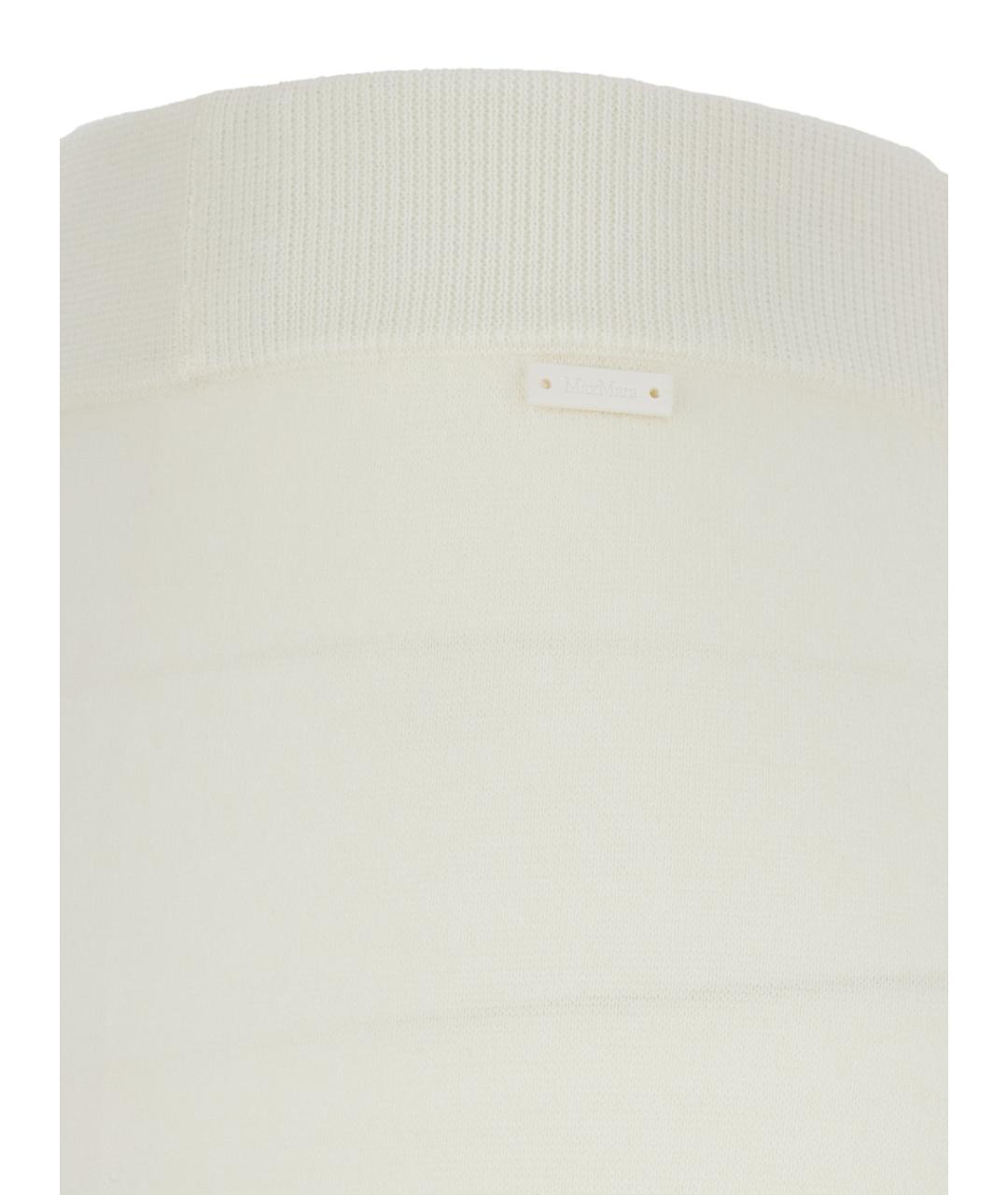 MAX MARA Белые шерстяные прямые брюки, фото 3