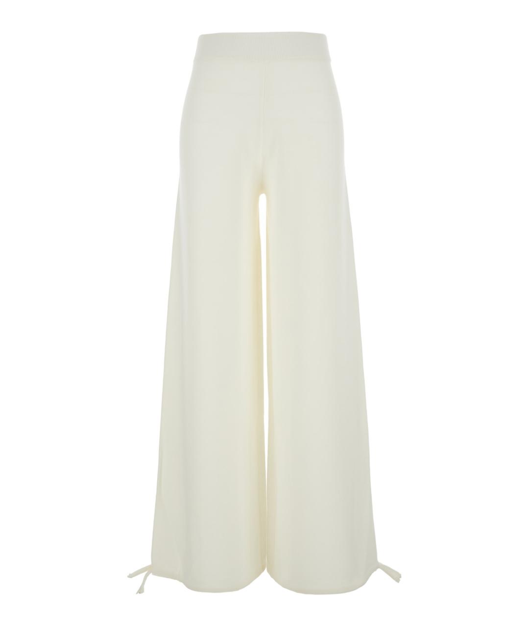 MAX MARA Белые шерстяные прямые брюки, фото 1