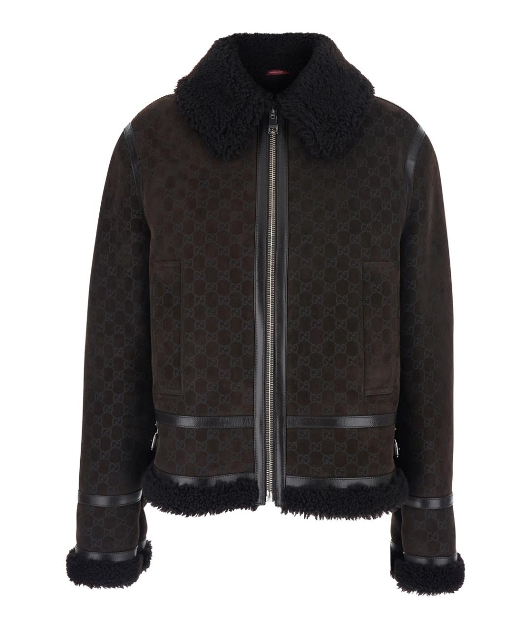 GUCCI Коричневая кожаная дубленка, фото 1