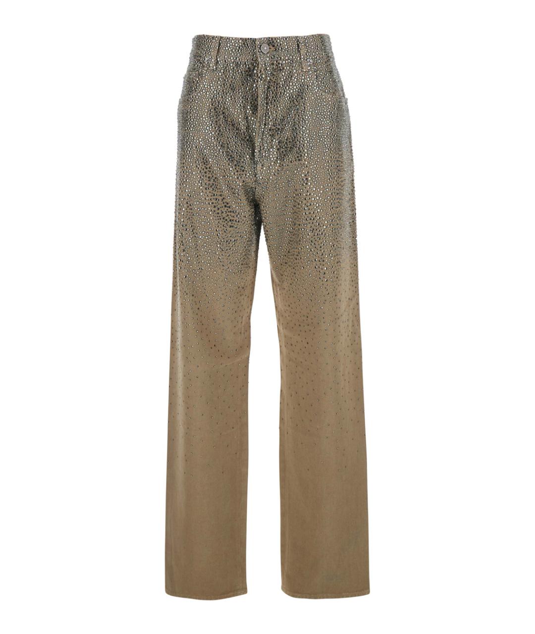 GOLDEN GOOSE DELUXE BRAND Бежевые хлопковые прямые джинсы, фото 1