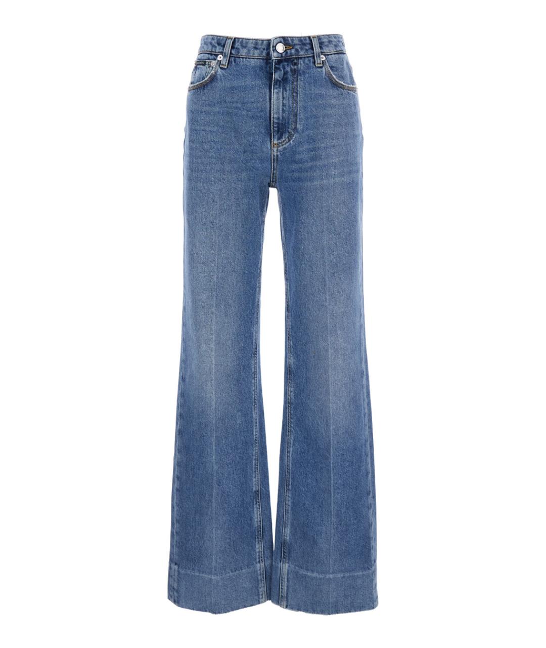 DOLCE&GABBANA Синие хлопковые джинсы клеш, фото 1