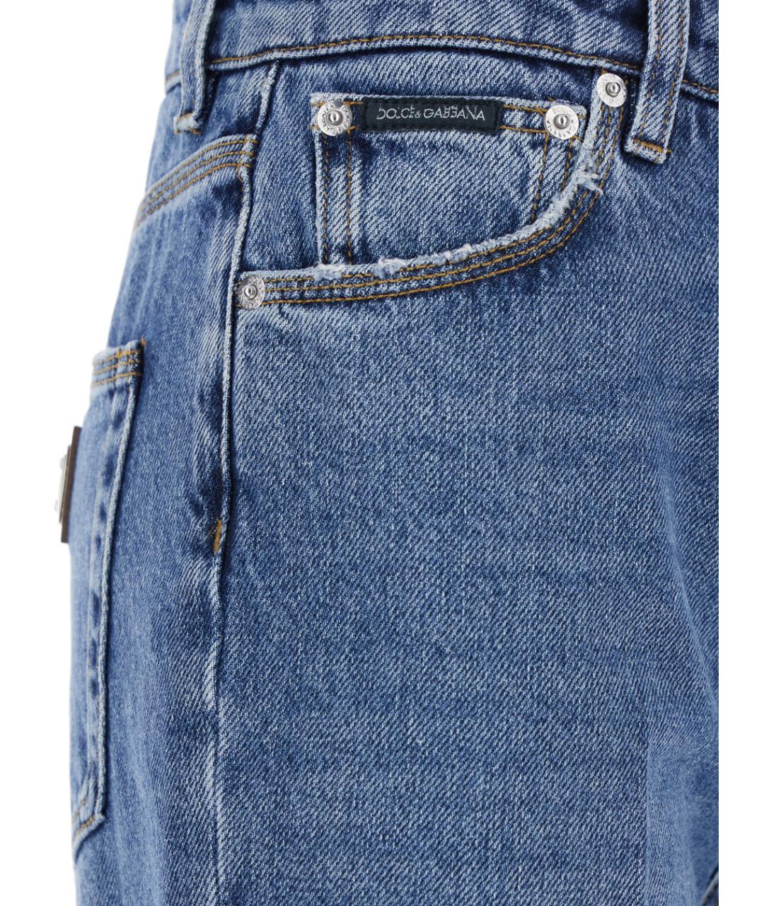 DOLCE&GABBANA Синие хлопковые джинсы клеш, фото 3