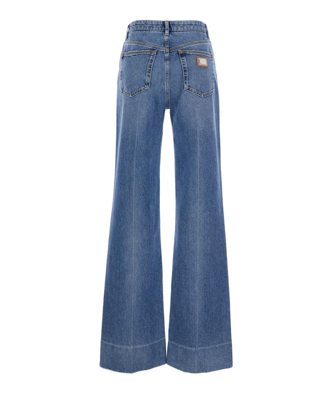 DOLCE&GABBANA Синие хлопковые джинсы клеш, фото 2