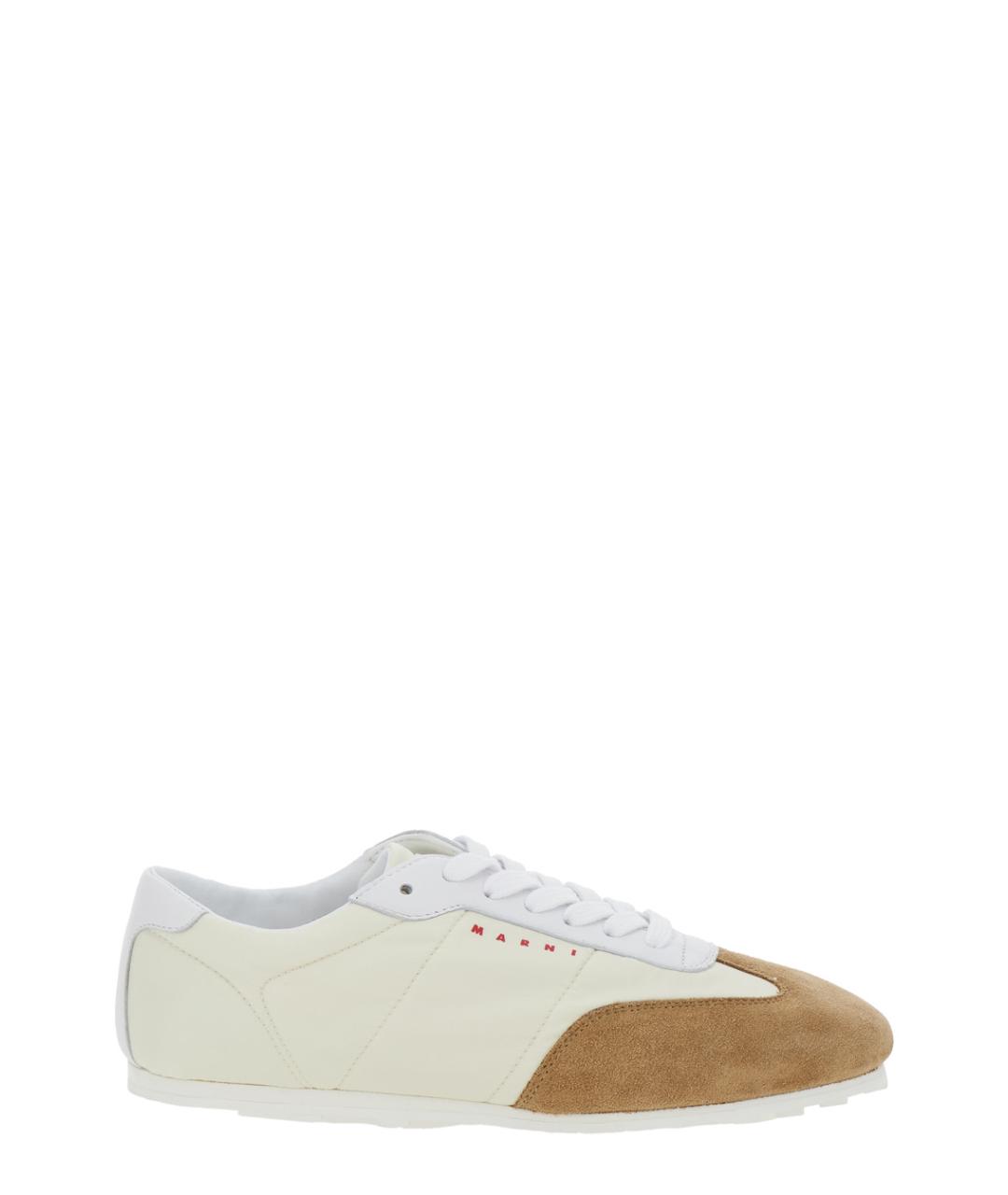 MARNI Белые замшевые кроссовки, фото 1