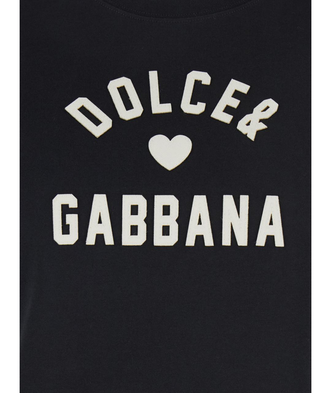 DOLCE&GABBANA Черная хлопковая футболка, фото 3