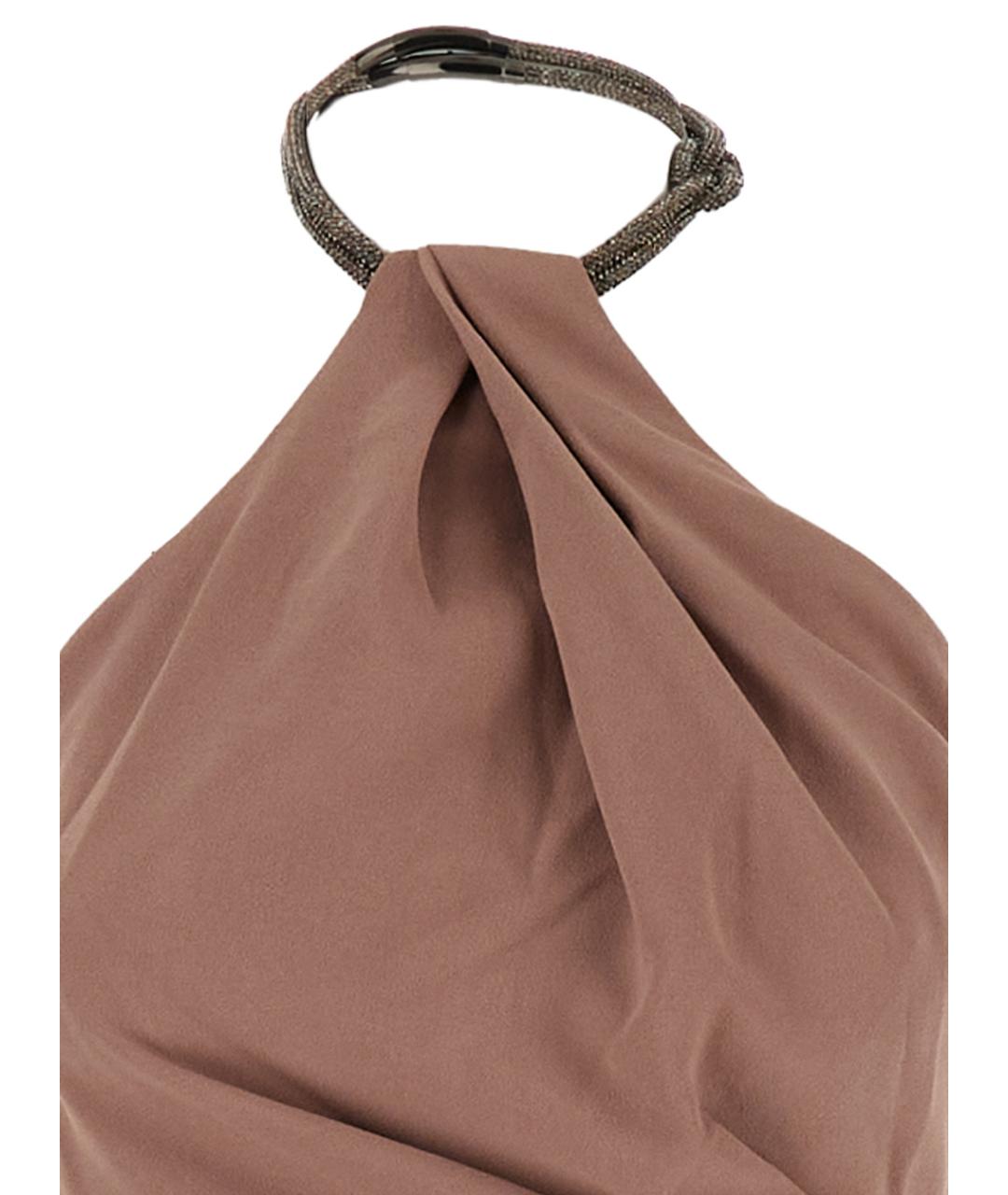 SOLACE LONDON Коричневое коктейльное платье, фото 3