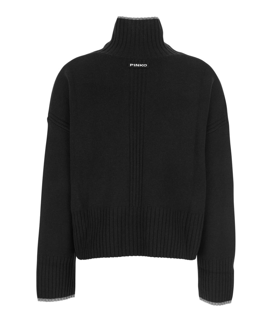 PINKO Черный шерстяной джемпер / свитер, фото 2