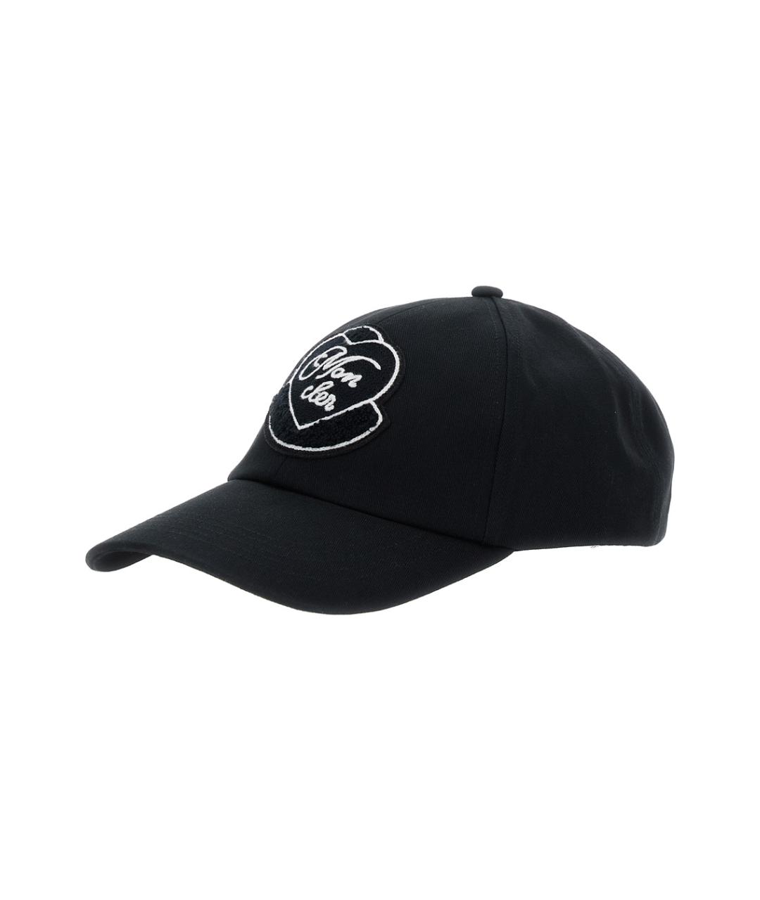 MONCLER Черная хлопковая кепка, фото 1