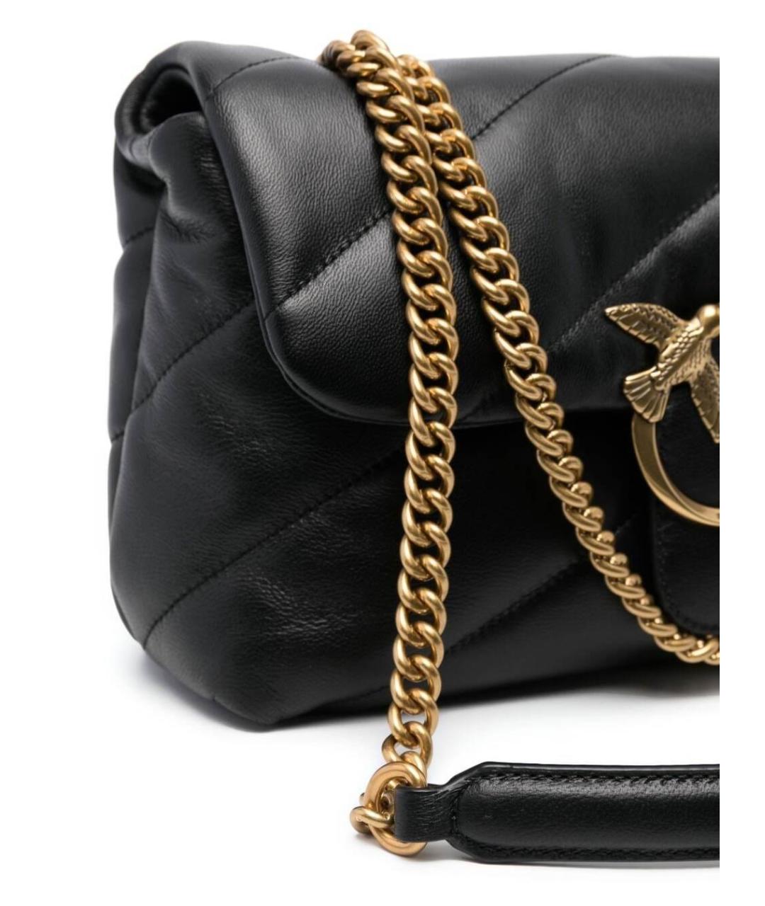 PINKO Черная кожаная сумка через плечо, фото 4