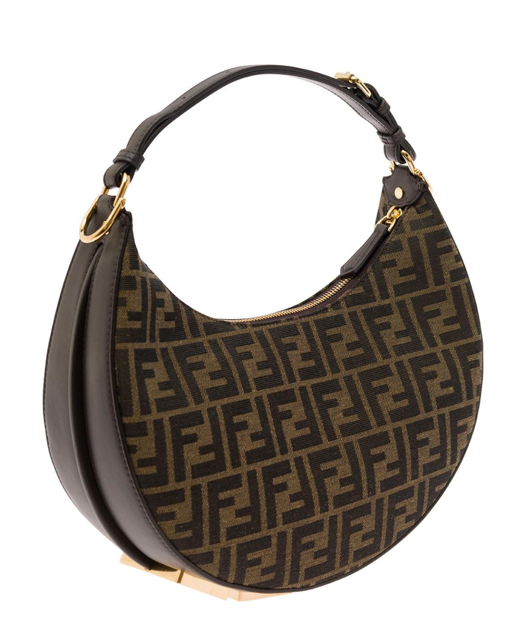 FENDI Коричневая тканевая сумка через плечо, фото 3