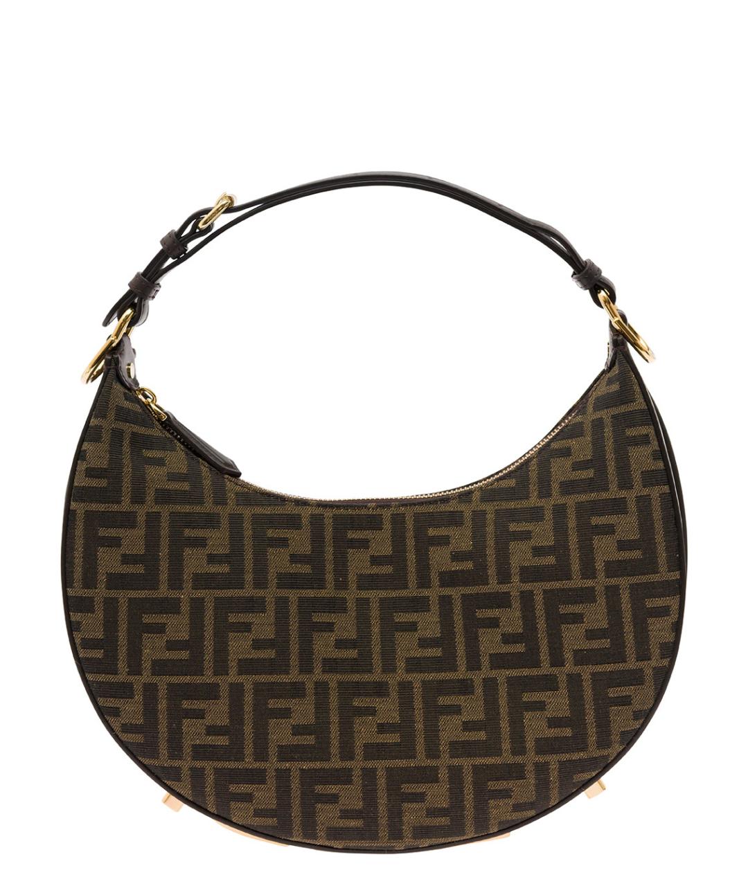 FENDI Коричневая тканевая сумка через плечо, фото 1