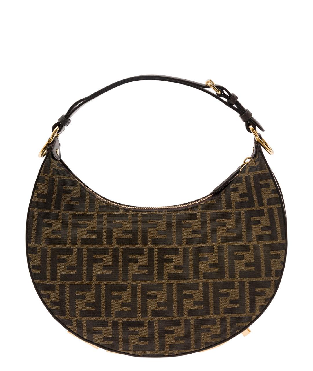 FENDI Коричневая тканевая сумка через плечо, фото 4