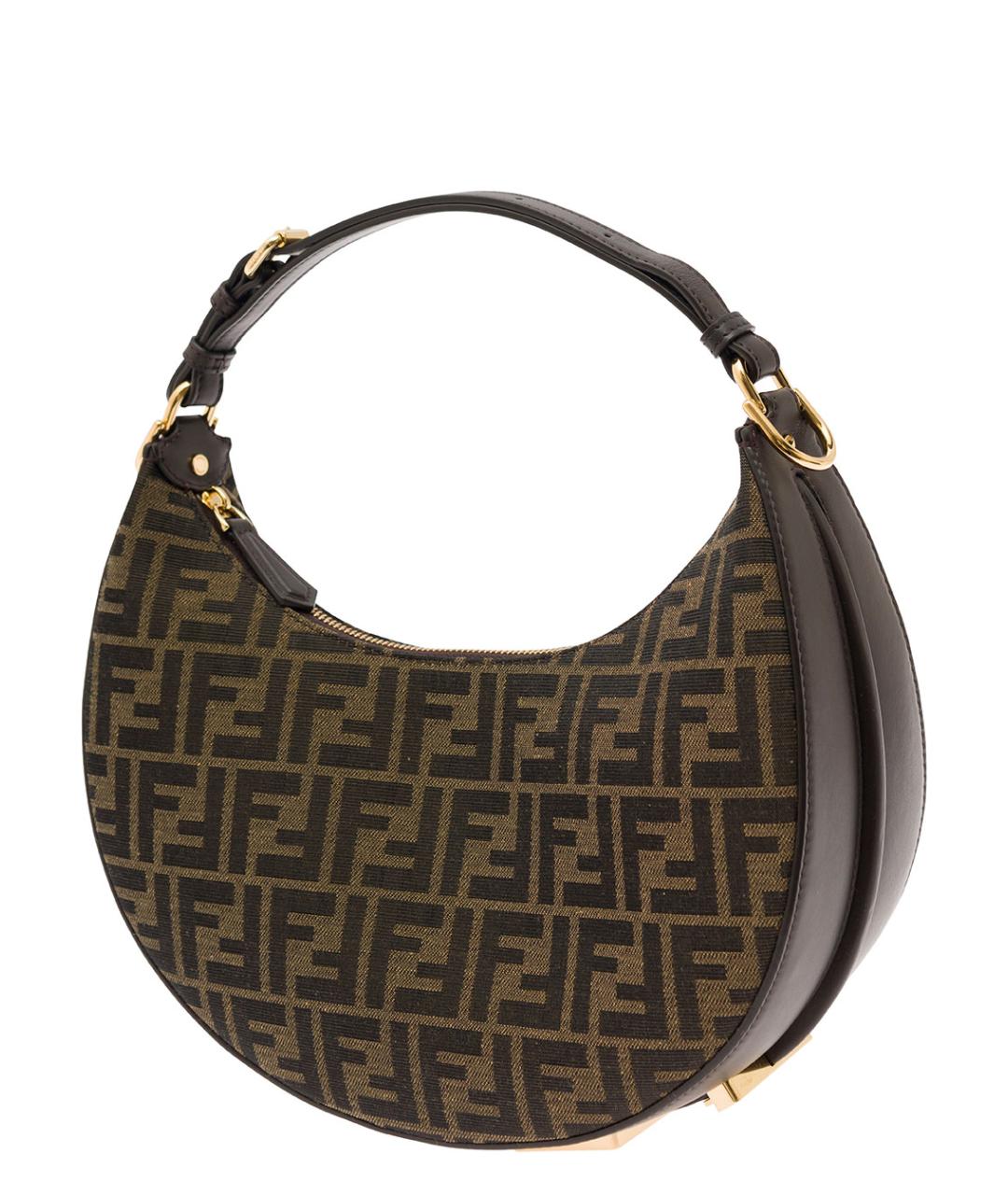 FENDI Коричневая тканевая сумка через плечо, фото 2