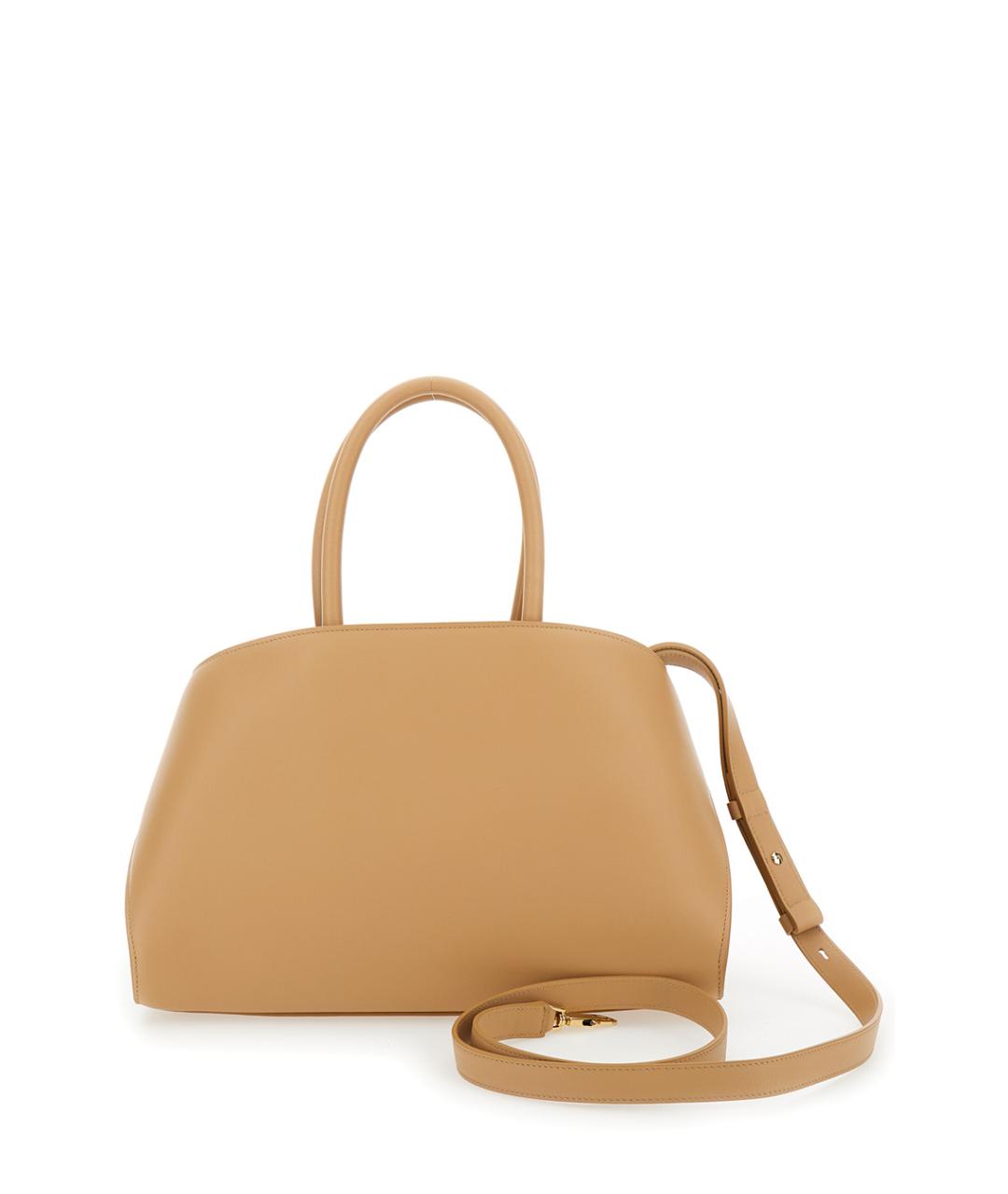 FERRAGAMO Бежевая кожаная сумка через плечо, фото 2