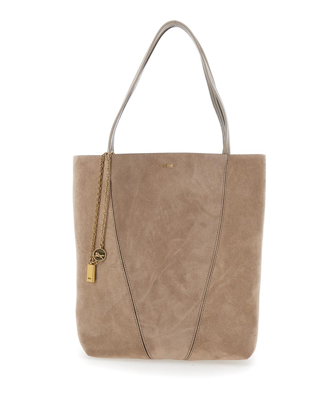 CHLOE Серая замшевая сумка через плечо, фото 1