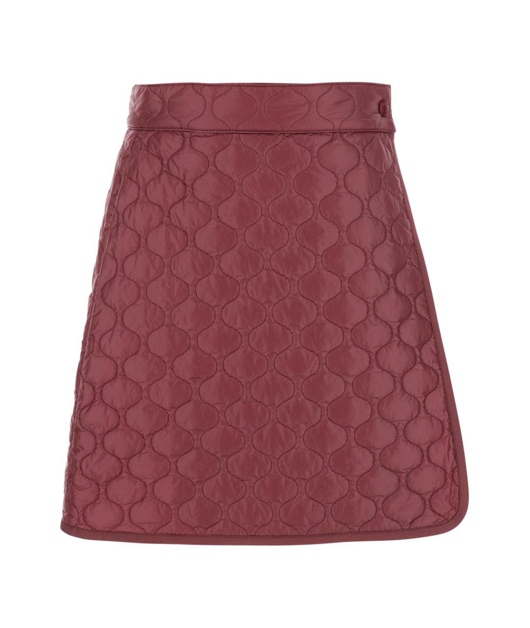 MONCLER Бордовая полиамидовая юбка мини, фото 1