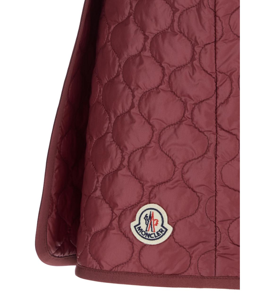 MONCLER Бордовая полиамидовая юбка мини, фото 3