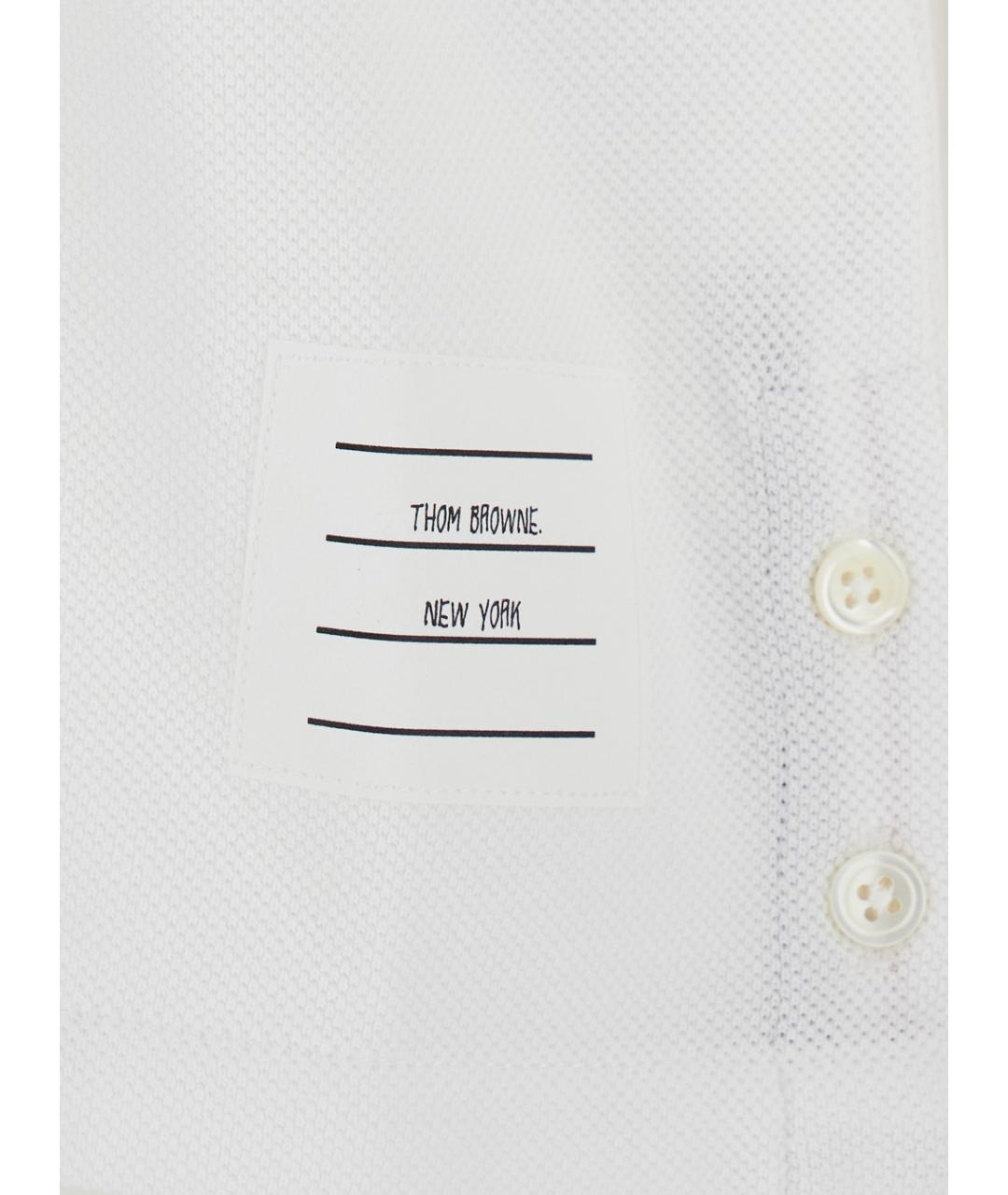 THOM BROWNE Белая хлопковая футболка, фото 3