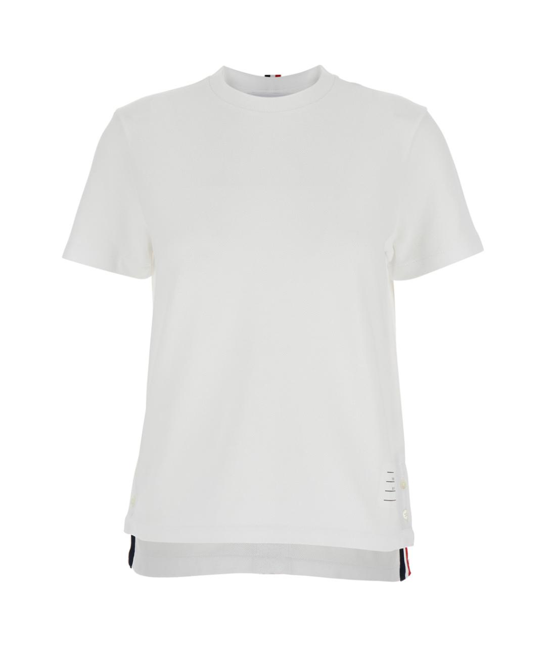 THOM BROWNE Белая хлопковая футболка, фото 1