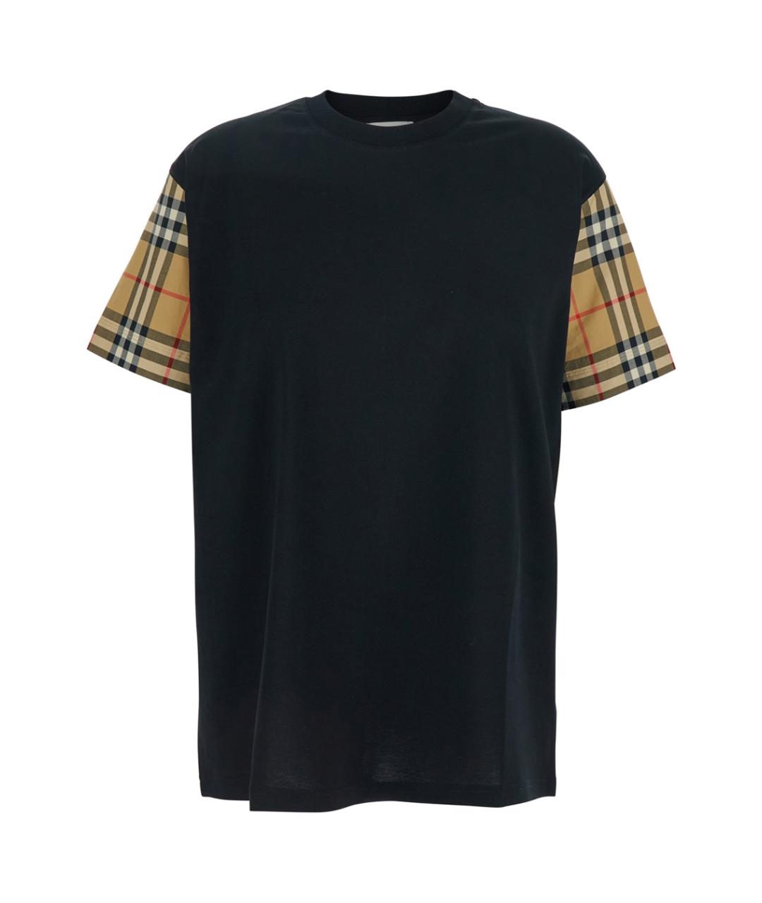 BURBERRY Черная хлопковая футболка, фото 1