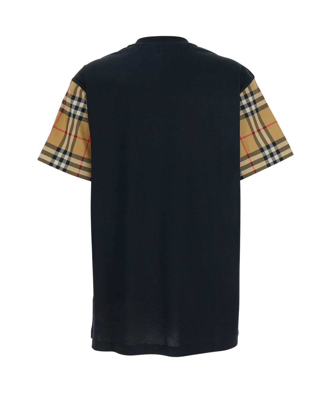 BURBERRY Черная хлопковая футболка, фото 2