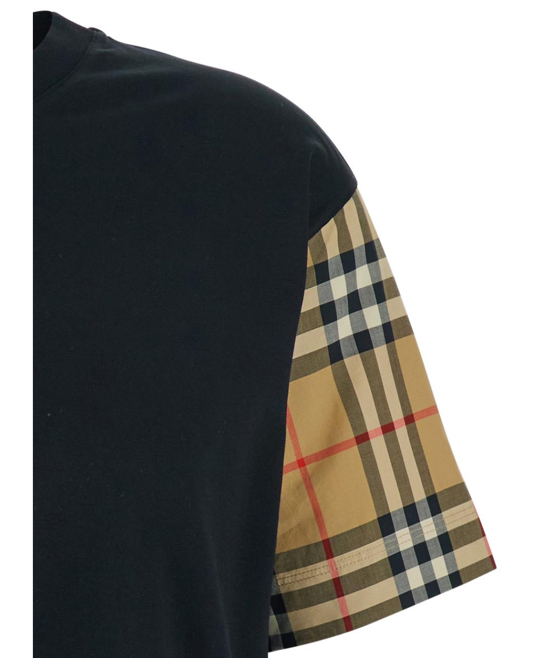 BURBERRY Черная хлопковая футболка, фото 3