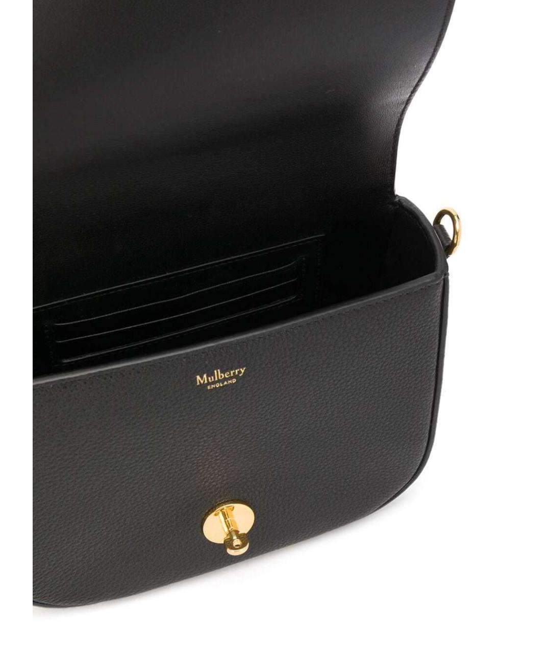 MULBERRY Черная кожаная сумка через плечо, фото 3