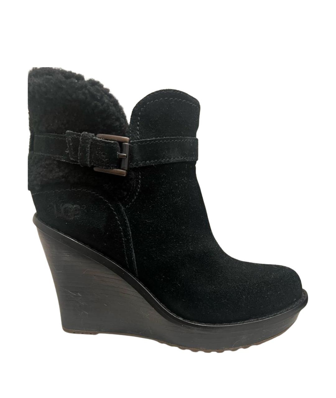 UGG AUSTRALIA Черные замшевые ботильоны, фото 1