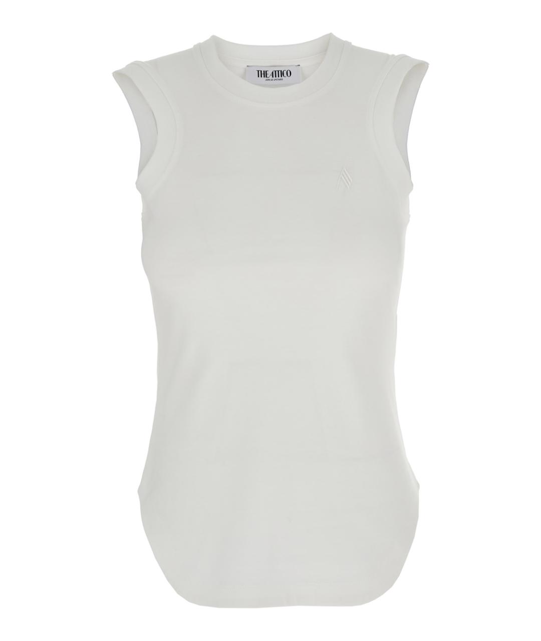 THE ATTICO Белая хлопковая майка, фото 1