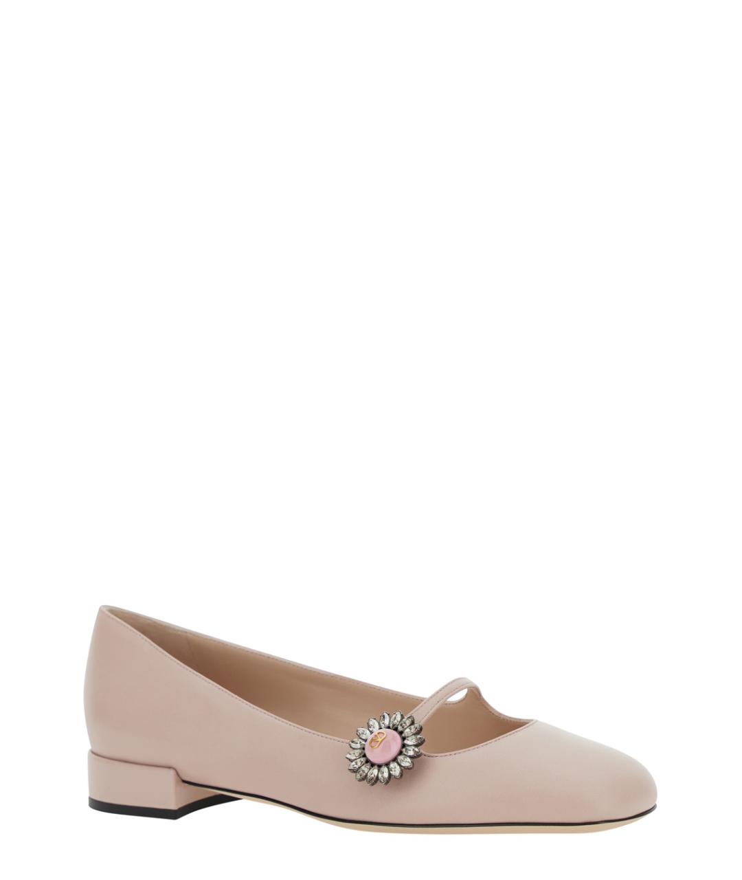 VALENTINO Розовые кожаные балетки, фото 2