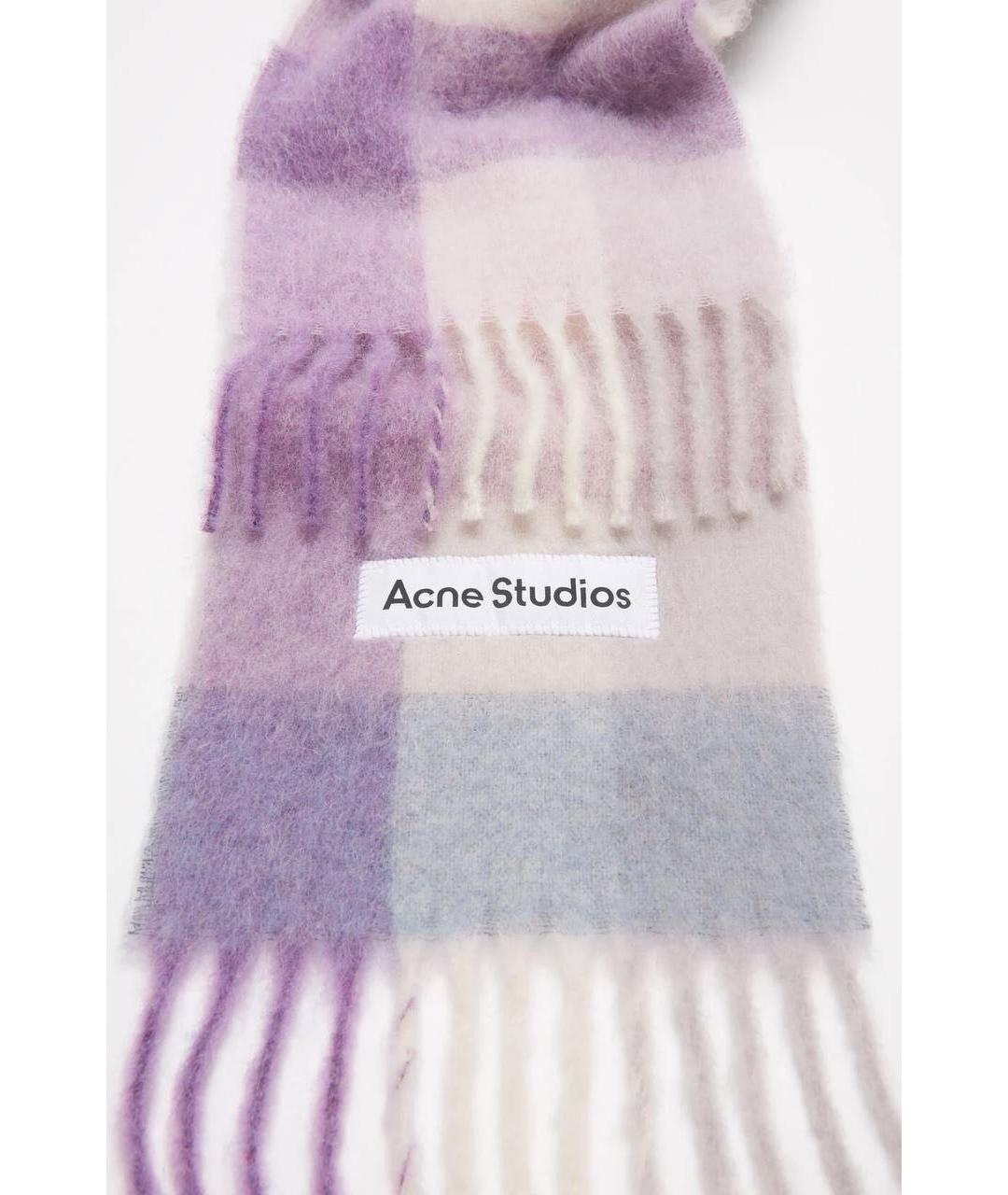 ACNE STUDIOS Фиолетовый шерстяной шарф, фото 2