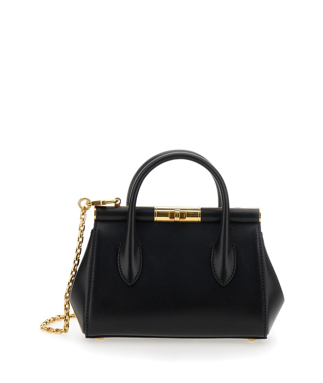 DOLCE&GABBANA Черная кожаная сумка с короткими ручками, фото 1