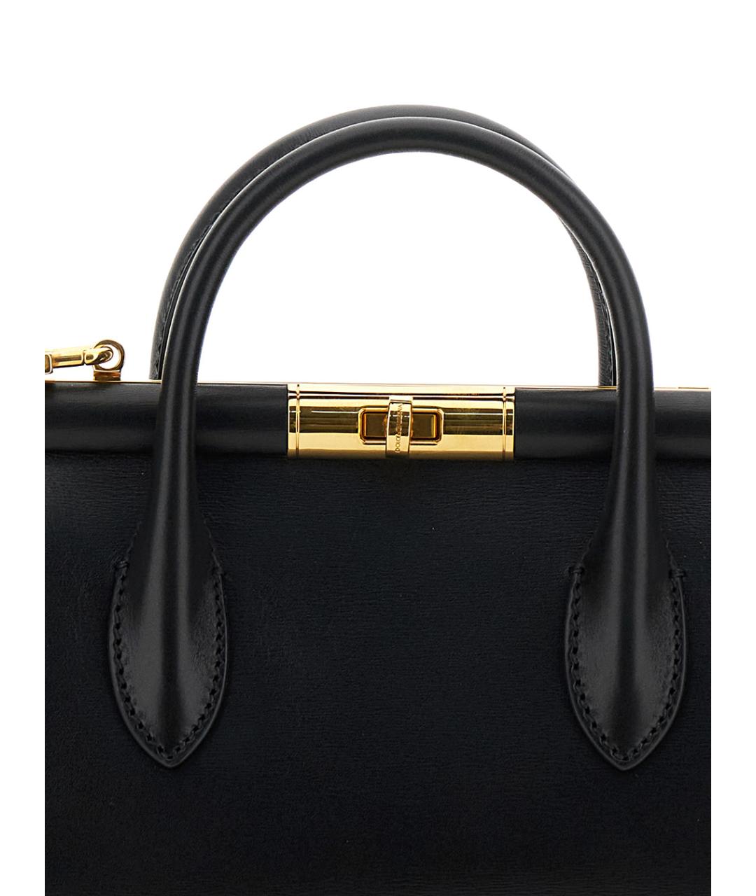 DOLCE&GABBANA Черная кожаная сумка с короткими ручками, фото 3