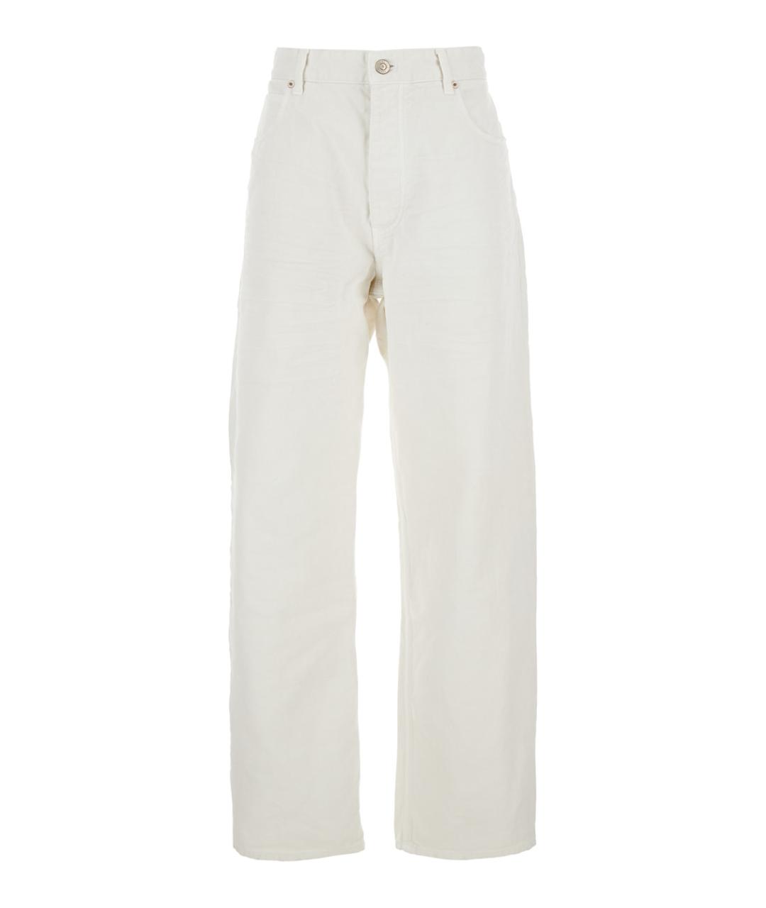 BALENCIAGA Белые хлопковые прямые джинсы, фото 1