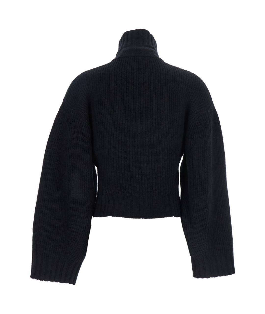 THE ATTICO Черный шерстяной кардиган, фото 2