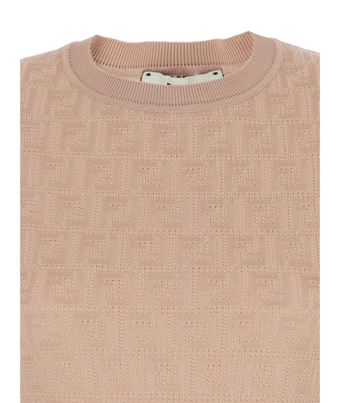 FENDI Розовое хлопковое повседневное платье, фото 3